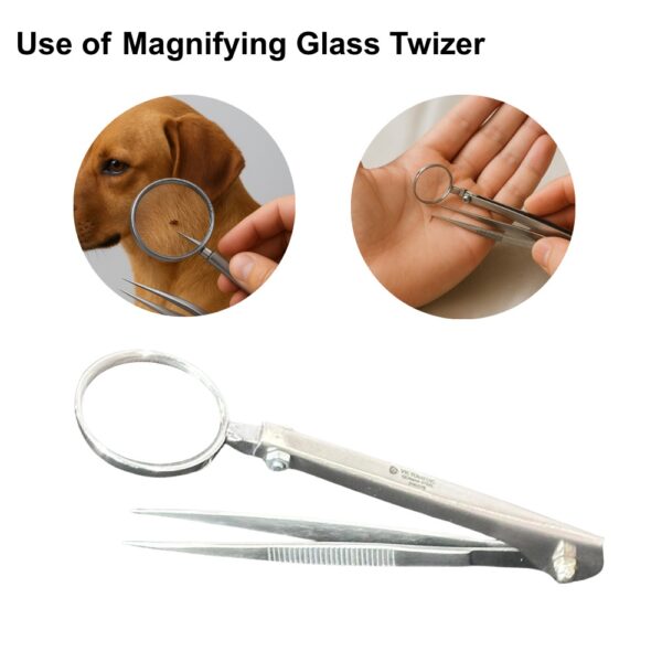 Stainless Steel Tweezer with Magnifier for Pets & Splinters - Image 2