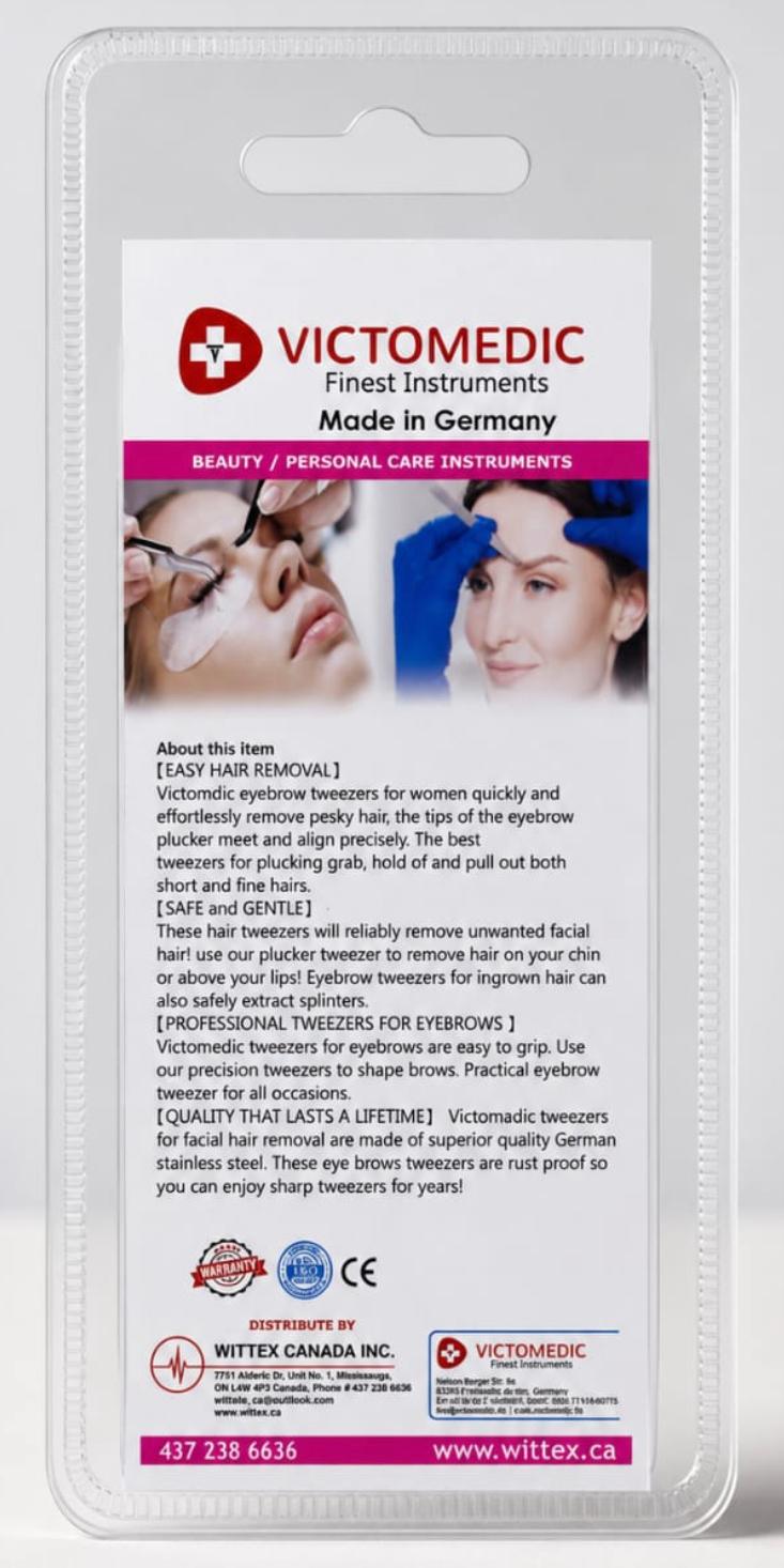 VICTOMEDIC Slant Tip Eyebrow Tweezers - Image 4